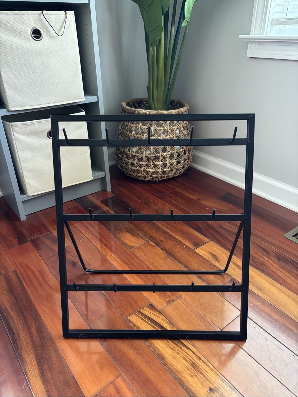 magnolia black metal counter mug rack